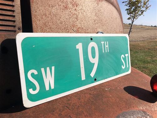 SW 19th ST Street Sign, 9x24 Vintage Green Road Sign, Metal Road Sign, B