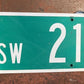 SW 21st Av Street Sign, 9x24 Vintage Green Road Sign, Metal Road Sign, B