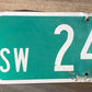 SW 24th ST Street Sign, 9x24 Vintage Green Road Sign, Metal Road Sign, B