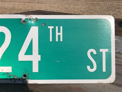 SW 24th ST Street Sign, 9x24 Vintage Green Road Sign, Metal Road Sign, B