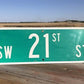 SW 21st Av Street Sign, 9x24 Vintage Green Road Sign, Metal Road Sign, C