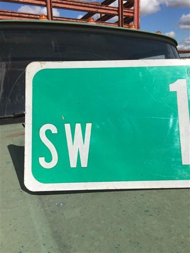 SW 1st Av Street Sign, 9x24 Vintage Green Road Sign, Metal Road Sign, A