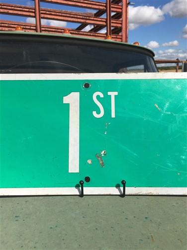 SW 1st Av Street Sign, 9x24 Vintage Green Road Sign, Metal Road Sign, A