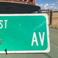 SW 1st Av Street Sign, 9x24 Vintage Green Road Sign, Metal Road Sign, A