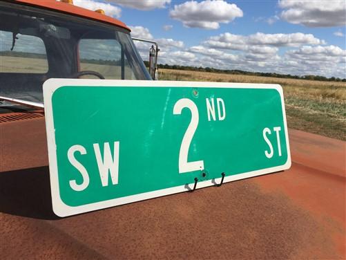 SW 2nd St Street Sign, 9x24 Vintage Green Road Sign, Metal Road Sign, A