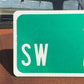 SW 2nd St Street Sign, 9x24 Vintage Green Road Sign, Metal Road Sign, A