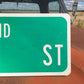 SW 2nd St Street Sign, 9x24 Vintage Green Road Sign, Metal Road Sign, A