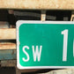 SW 10th Av Street Sign, 9x24 Vintage Green Road Sign, Metal Road Sign, A