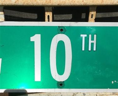 SW 10th Av Street Sign, 9x24 Vintage Green Road Sign, Metal Road Sign, A