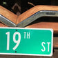 SW 19th St Street Sign, 9x24 Vintage Green Road Sign, Metal Road Sign, A