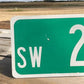 SW 21st St Street Sign, 9x24 Vintage Green Road Sign, Metal Road Sign, A