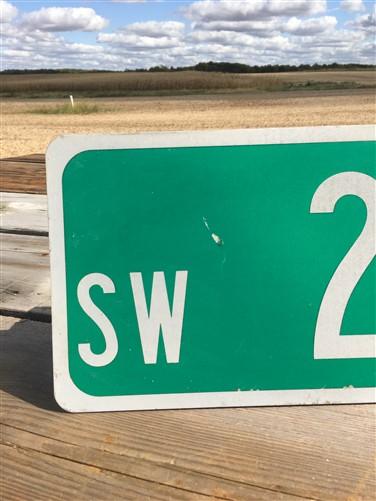 SW 21st St Street Sign, 9x24 Vintage Green Road Sign, Metal Road Sign, A