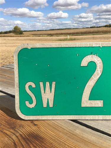 SW 25th St Street Sign, 9x24 Vintage Green Road Sign, Metal Road Sign, A