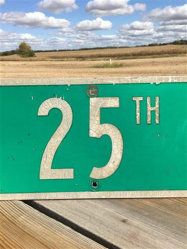 SW 25th St Street Sign, 9x24 Vintage Green Road Sign, Metal Road Sign, A