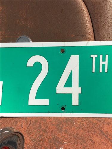 SW 24th St Street Sign, 9x24 Vintage Green Road Sign, Metal Road Sign, A