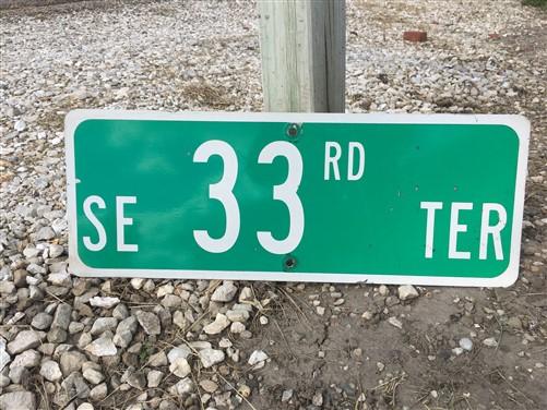 SE 33rd Ter Street Sign, 9x24 Vintage Green Road Sign, Metal Road Sign, A