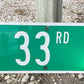 SE 33rd Ter Street Sign, 9x24 Vintage Green Road Sign, Metal Road Sign, A