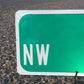 NW 1st AV Street Sign, 9x24 Vintage Green Road Sign, Metal Road Sign, B