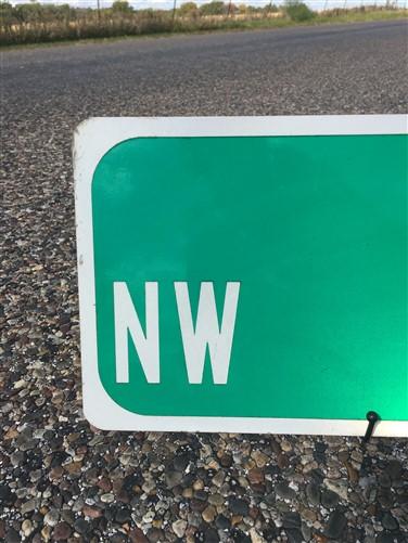 NW 1st AV Street Sign, 9x24 Vintage Green Road Sign, Metal Road Sign, B