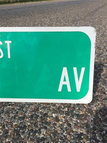 NW 1st AV Street Sign, 9x24 Vintage Green Road Sign, Metal Road Sign, B