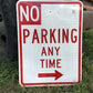 No Parking Any Time Street Sign, 24x18 Vintage Metal Road Sign, Garage Art, L