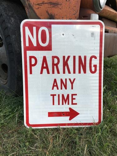 No Parking Any Time Street Sign, 24x18 Vintage Metal Road Sign, Garage Art, L