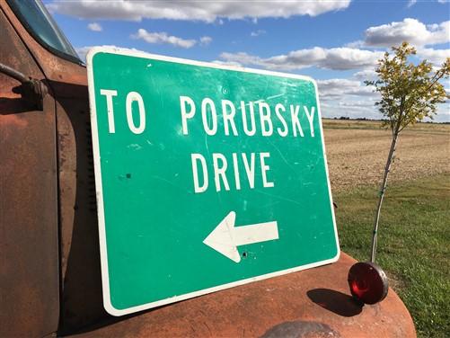 To Porubsky Drive Street Sign, 24x30 Vintage Street Sign, Metal Road Sign