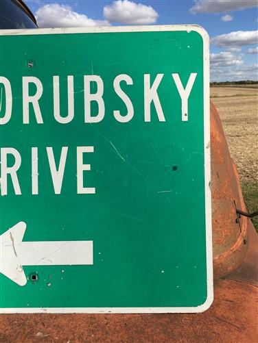 To Porubsky Drive Street Sign, 24x30 Vintage Street Sign, Metal Road Sign