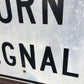 Left Turn Signal Vintage Highway Road Sign, 30x24 Vintage Metal Road Sign