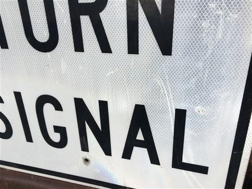 Left Turn Signal Vintage Highway Road Sign, 30x24 Vintage Metal Road Sign