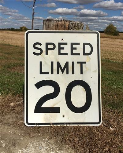 Speed Limit 20 Vintage Sign, 30x24 Vintage Metal Road Sign, B