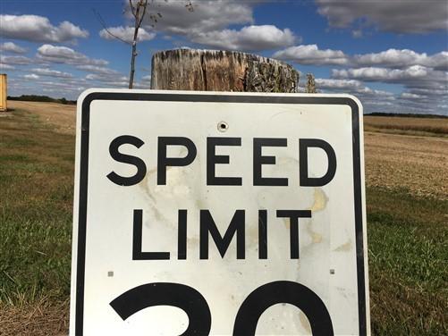 Speed Limit 20 Vintage Sign, 30x24 Vintage Metal Road Sign, B