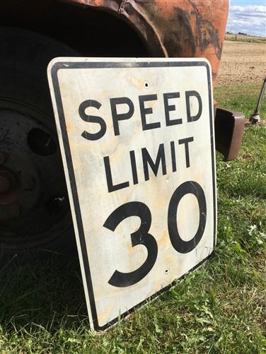 Speed Limit 30 Vintage Sign, 30x24 Vintage Metal Road Sign, C