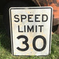 Speed Limit 30 Vintage Sign, 30x24 Vintage Metal Road Sign, C