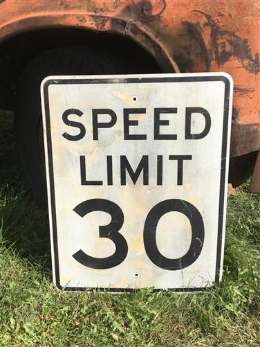 Speed Limit 30 Vintage Sign, 30x24 Vintage Metal Road Sign, C