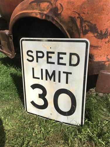 Speed Limit 30 Vintage Sign, 30x24 Vintage Metal Road Sign, C