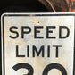 Speed Limit 30 Vintage Sign, 30x24 Vintage Metal Road Sign, C