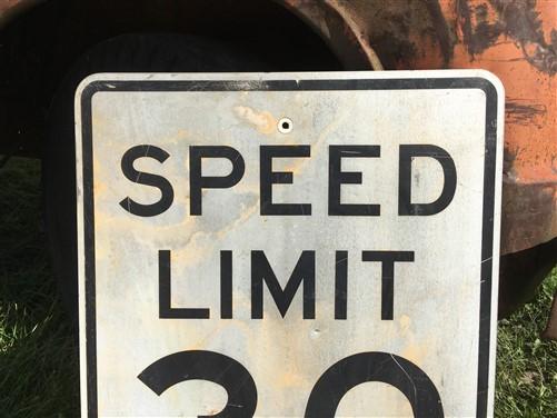 Speed Limit 30 Vintage Sign, 30x24 Vintage Metal Road Sign, C