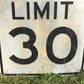 Speed Limit 30 Vintage Sign, 30x24 Vintage Metal Road Sign, C