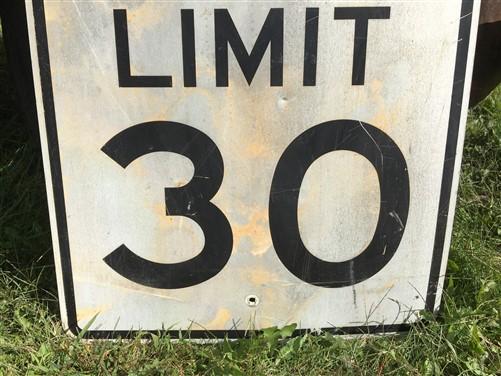 Speed Limit 30 Vintage Sign, 30x24 Vintage Metal Road Sign, C