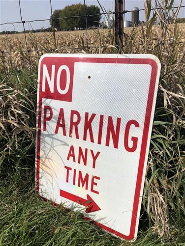 No Parking Any Time Street Sign, 24x18 Vintage Metal Road Sign, Garage Art, P