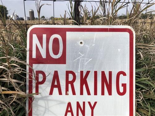 No Parking Any Time Street Sign, 24x18 Vintage Metal Road Sign, Garage Art, P