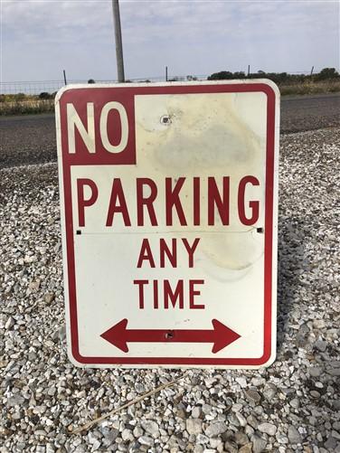 No Parking Any Time Street Sign, 24x18 Vintage Metal Road Sign, Garage Art, Q