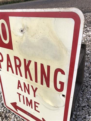 No Parking Any Time Street Sign, 24x18 Vintage Metal Road Sign, Garage Art, Q