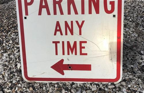 No Parking Any Time Street Sign, 24x18 Vintage Metal Road Sign, Garage Art, R