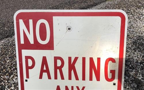 No Parking Any Time Street Sign, 24x18 Vintage Metal Road Sign, Garage Art, R