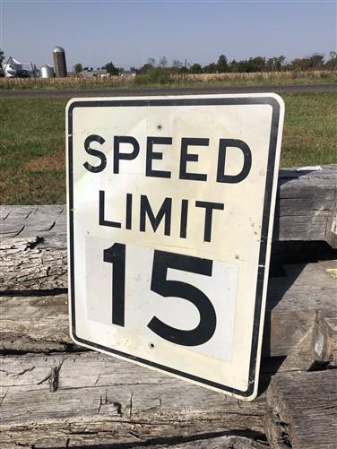 Speed Limit 15 Vintage Sign, 30x24 Vintage Metal Road Sign, A