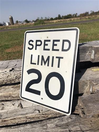 Speed Limit 20 Vintage Sign, 30x24 Vintage Metal Road Sign, D