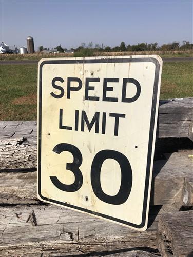 Speed Limit 30 Vintage Sign, 30x24 Vintage Metal Road Sign, E