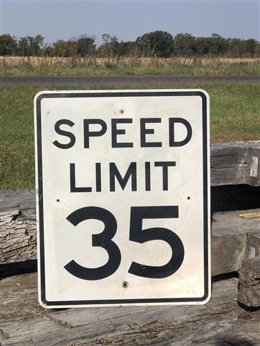 Speed Limit 35 Vintage Sign, 30x24 Vintage Metal Road Sign, C